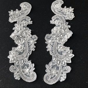 Pair of lace & beaded embellishments